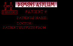 Demens Asylum Info Card