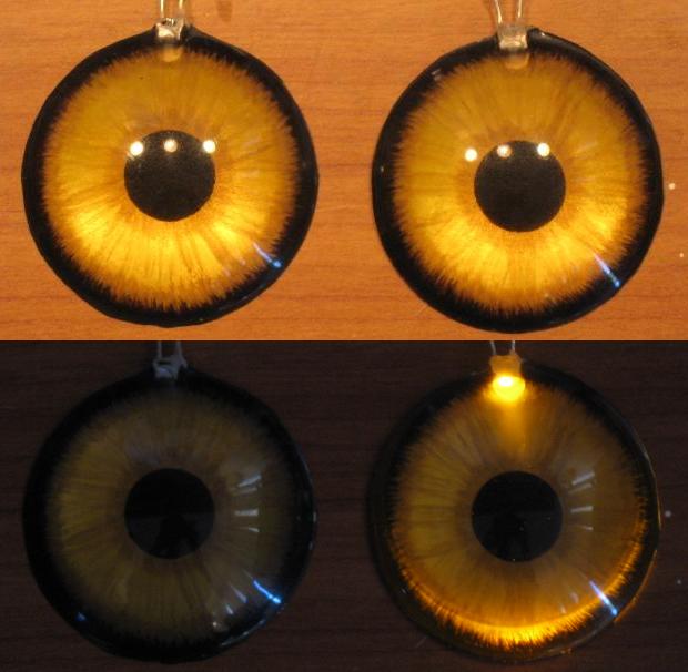 4cm led gold wolf eyes