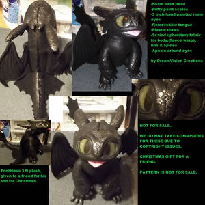 Upright toothless plush not for sale