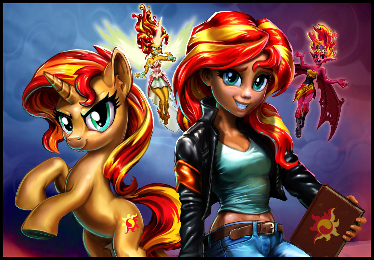 Sunset Shimmer Four Ways -- Revised