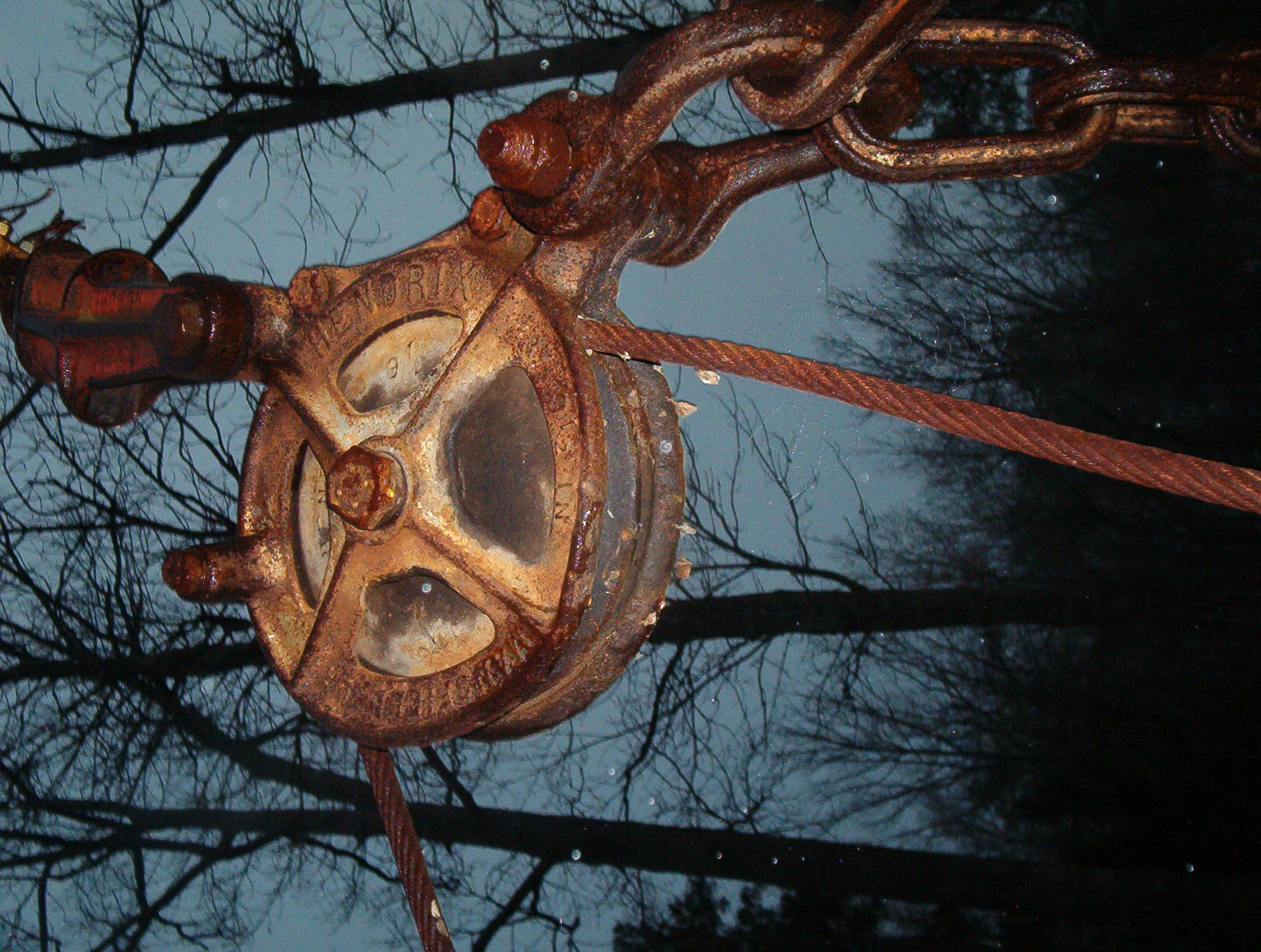 rusted pulley