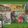 A Compilation Asian Silk Tiger Painting