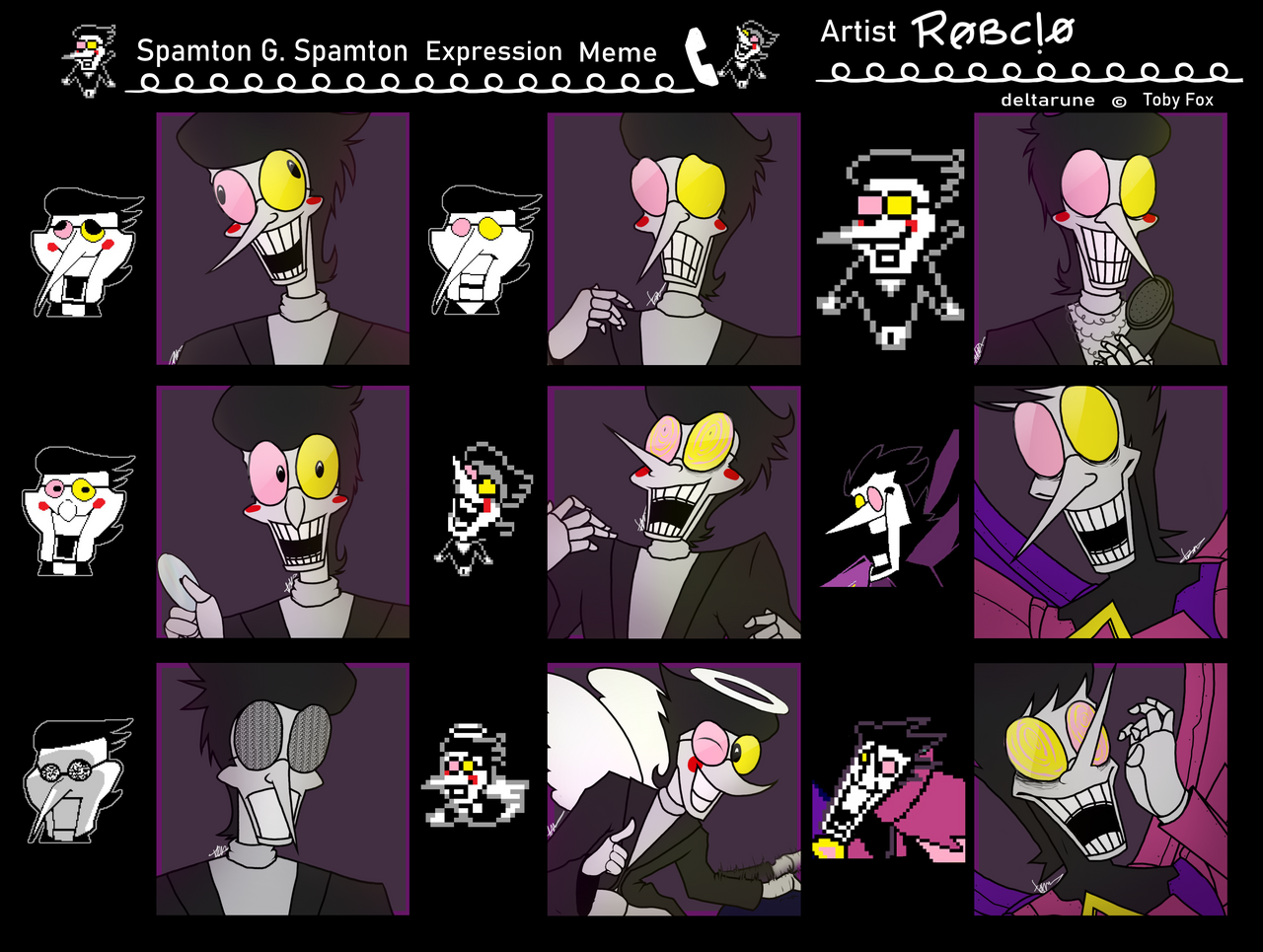 spamton expression meme by 6R6B6 on DeviantArt