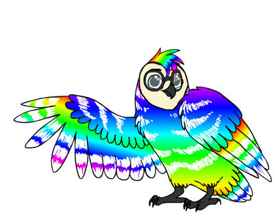 rainbow owl :D by TheMorgueDonator on DeviantArt