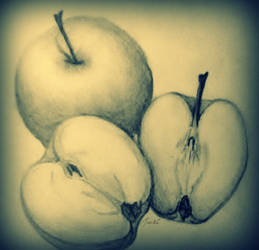 Practice sketch of apples