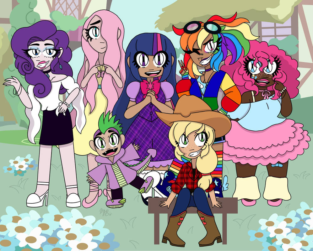MLP as Humans by 0Pawprint0 on DeviantArt