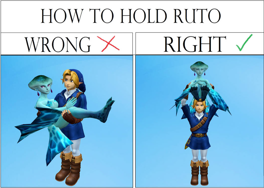 Link and Ruto -- Holding Ruto by MissMoonshadow0501 on DeviantArt