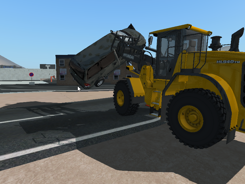 Rigs of rods frout end loader vs minivan