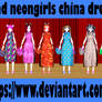 MMD Neon Girls China Dress model DL BETA