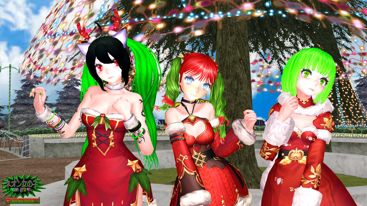 Mmd merry Christmas from the neongirls 2