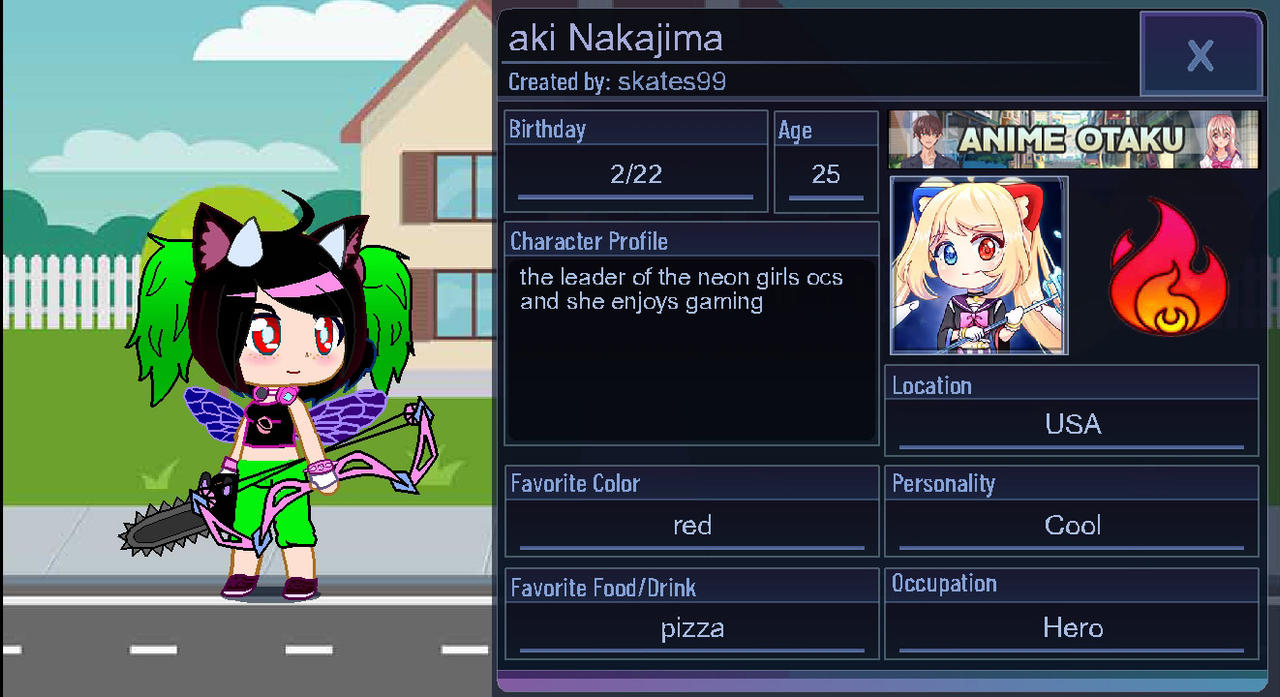 A bio of my oc aki nakijima