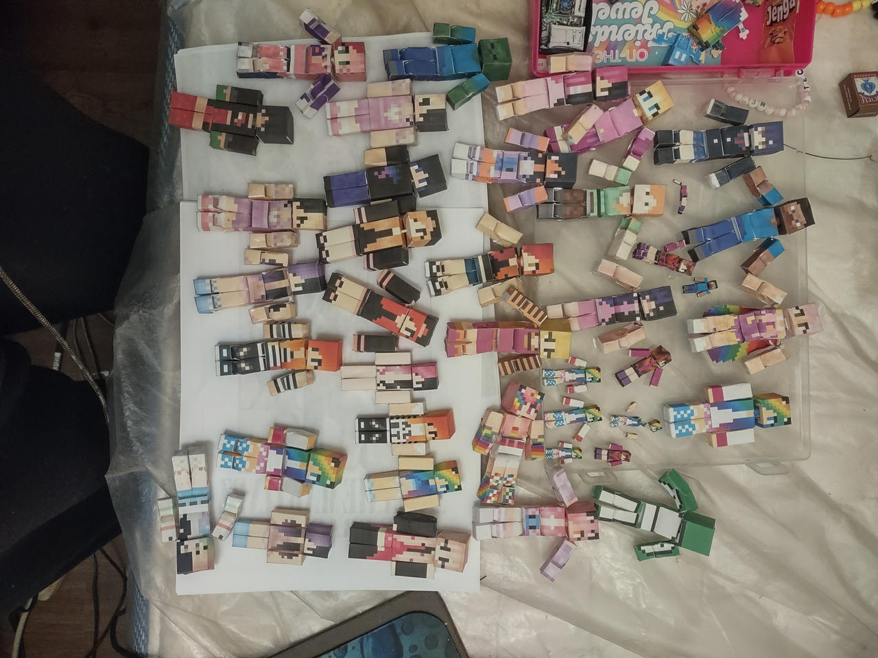 all of my papercraft minecraft skin i did so far
