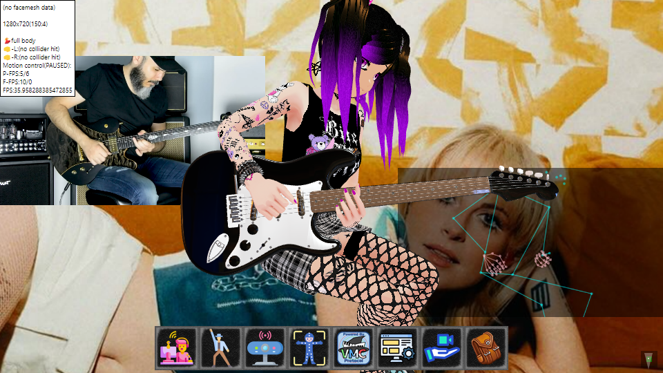 vroid and xr animater mocap guitar from a video