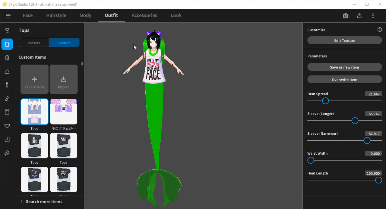 VRoidStudio making a mermaid test