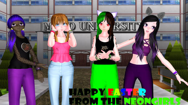 Mmd happy easter from my os the neongirls render