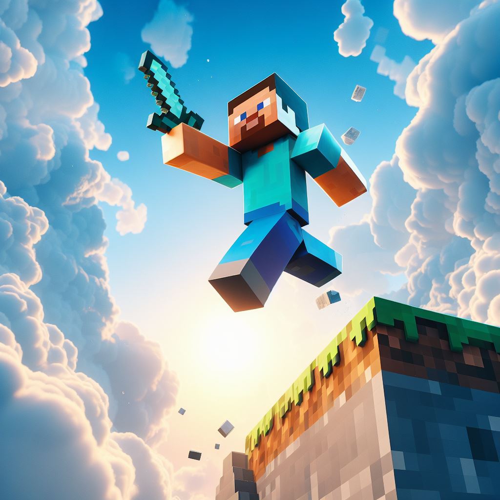 Minecraft Falling Steve Loading Screen Steve From Minecraft Jumping Off A Cliff by DdudeGames on DeviantArt