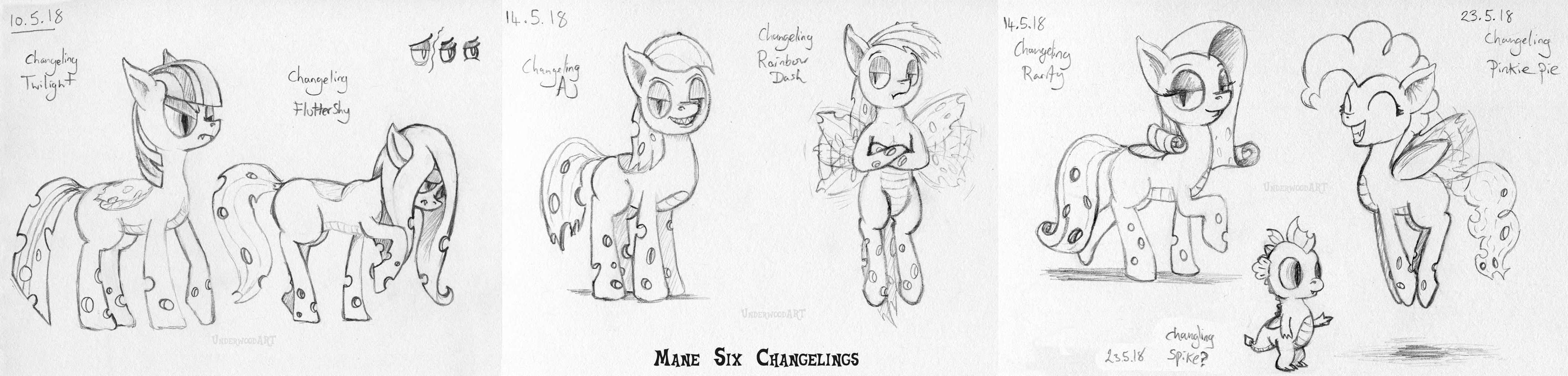 Mane Six Changelings Sketches