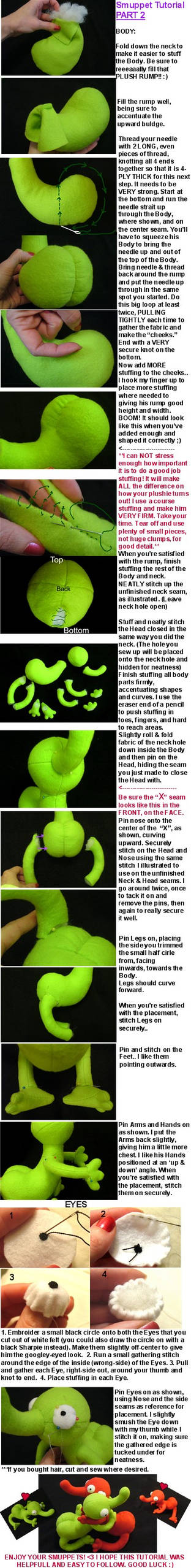 Smuppet Sewing Pattern Smuppet Plushie Sewing Tutorial PART 2 by lishlitz on DeviantArt