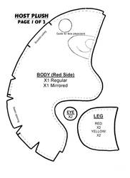Host Plush Sewing Pattern PAGE 1 of 2