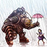 Bioshock - Big Daddy in the Rain
