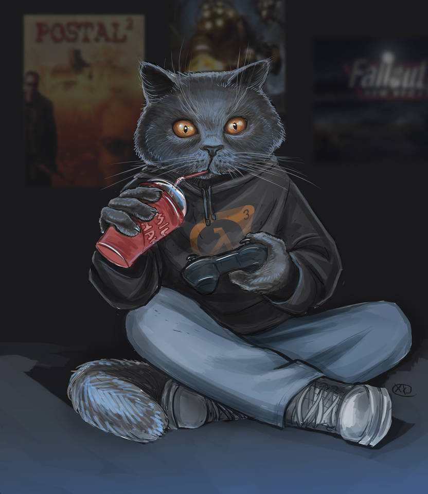 Gamer Cat by maXKennedy on DeviantArt