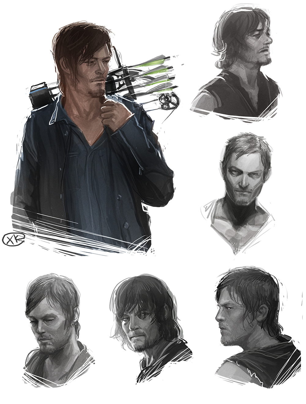 The walking dead - Daryl Dixon sketches