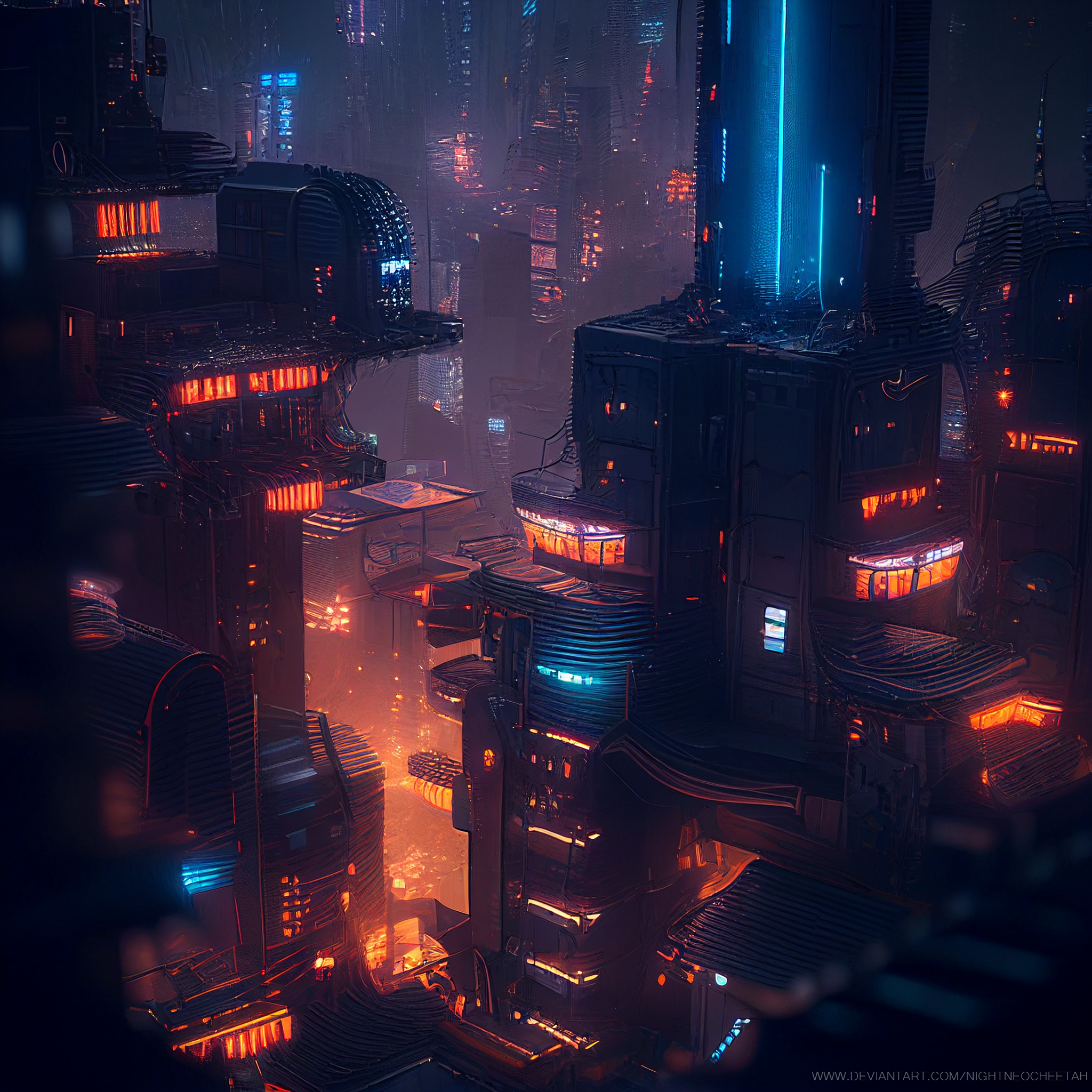 Premium Photo  Cyberpunk cityscape futurist illustration