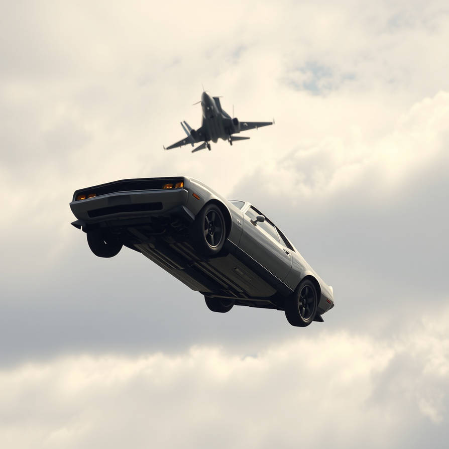 Object Flying Off Car Car falling in sky, a fighter jet is passing behin by qaalib on DeviantArt