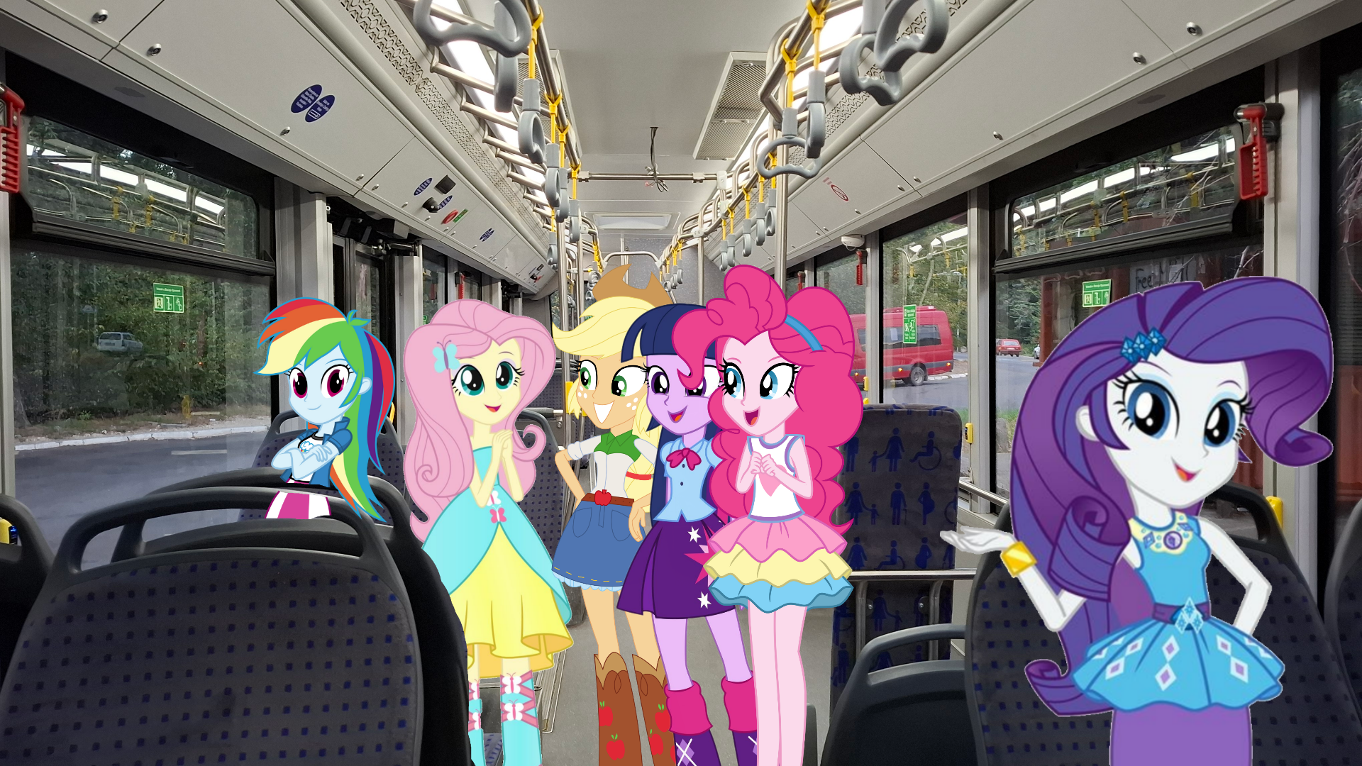 Mlp Bull Riding MLP EG are enjoying fun riding in Bus by filipbog on DeviantArt