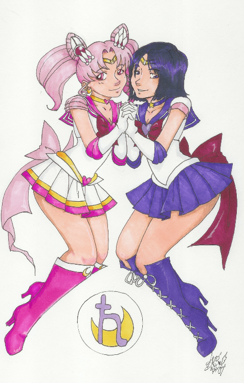 Sailor Saturn and ChibiMoon