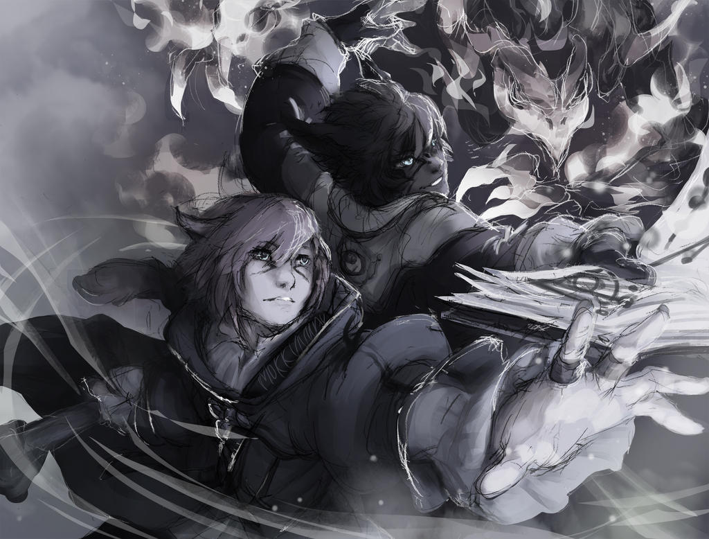 Taming the flames and hearing the wind by Mokkun-Way