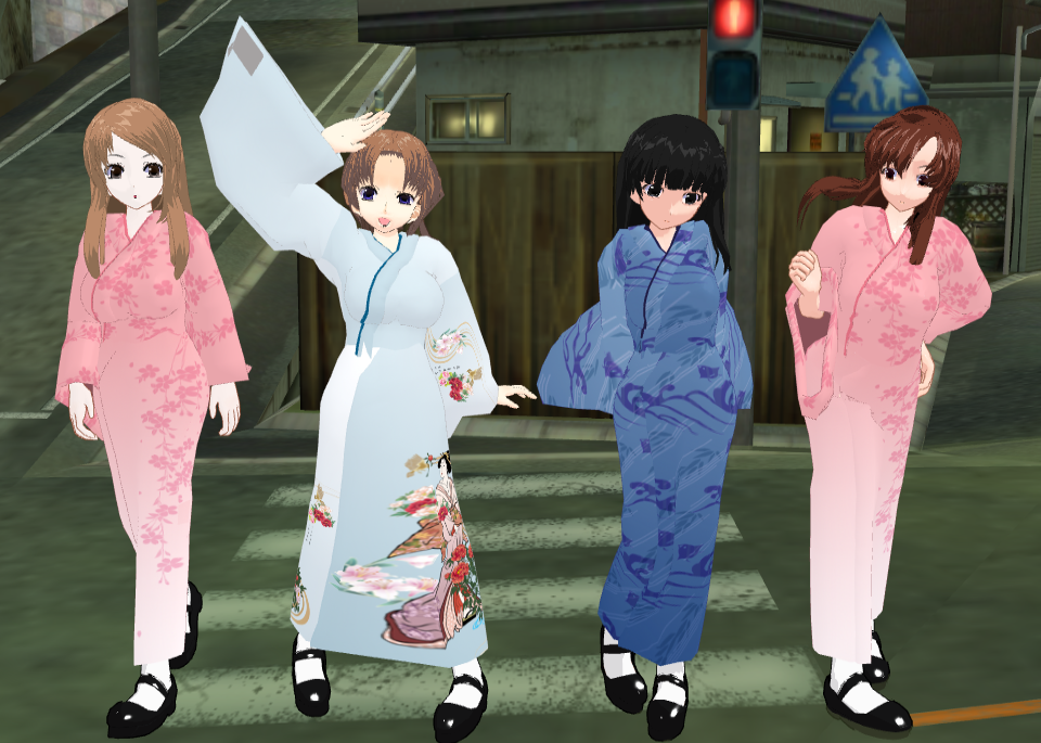 Glass mask girls kimonos