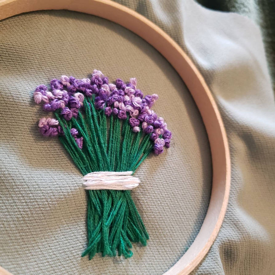 lavender embroidery