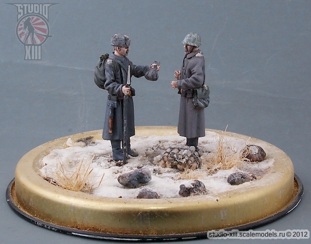 Winter Diorama 1/48 Soviet Infantry Meeting