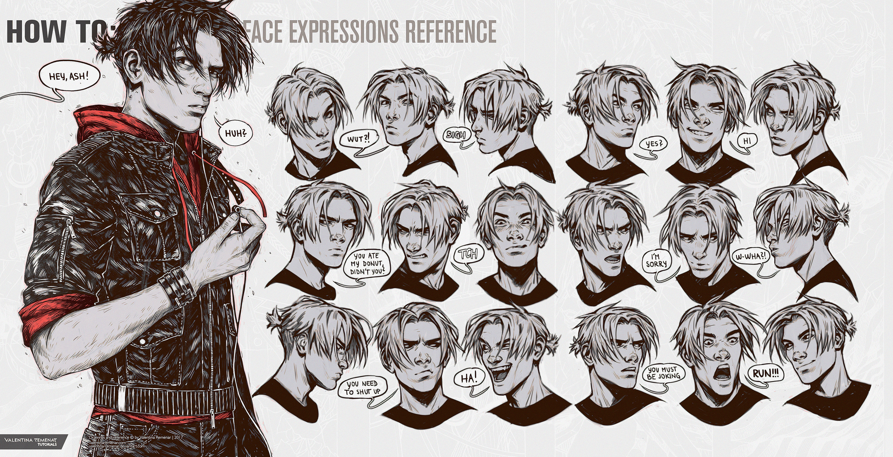 HOW TO: Face Expressions Reference by Valentina-Remenar on DeviantArt