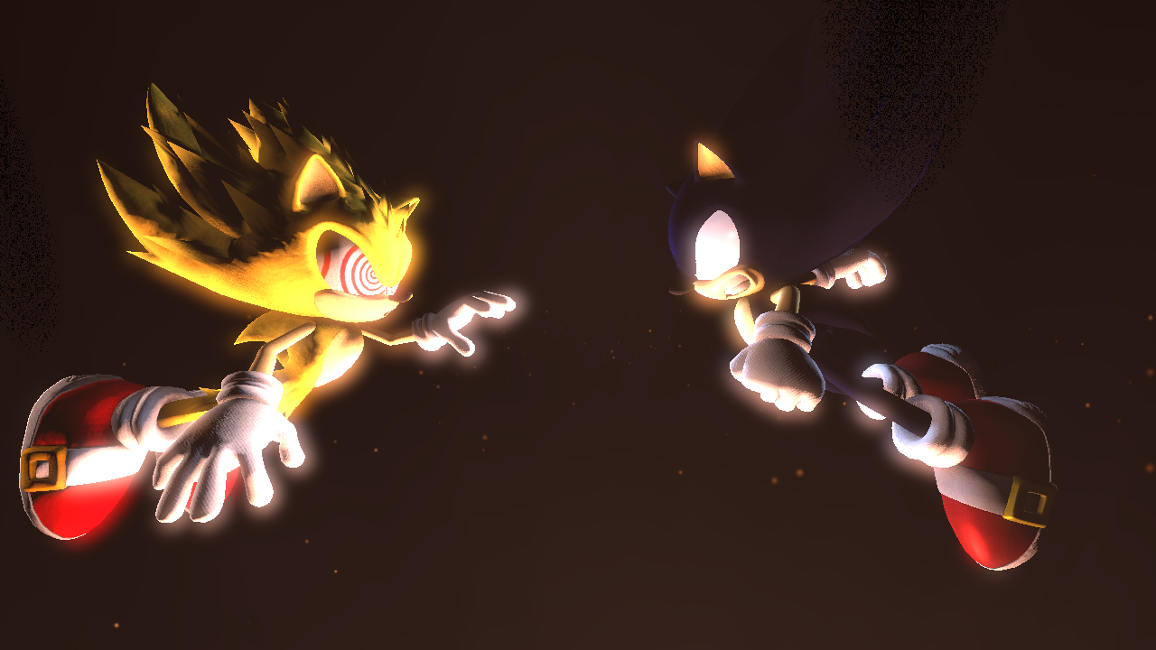 Dark Hyper Sonic and Dark Sonic.EXE vs Fleetway Super Sonic