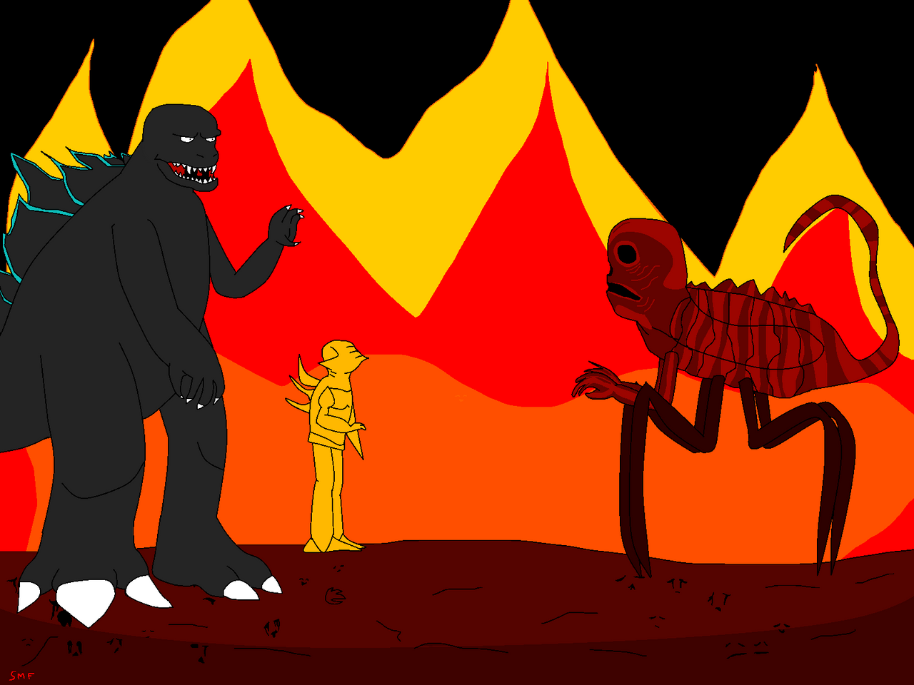 Red Rage Godzilla Godzilla Vs Red by SMarioFan on DeviantArt