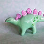 Little Pastel Green Polymer Clay Stegosaurus