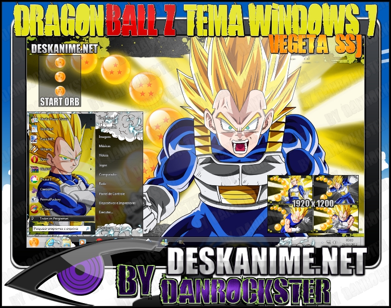 Vegeta SSJ Theme Windows 7 by Danrockster on DeviantArt Vegeta SSJ Theme Windows 7 by Danrockster on DeviantArt