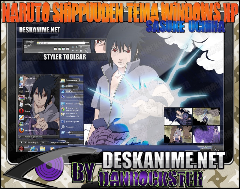 Sasuke Uchiha Theme Windows XP