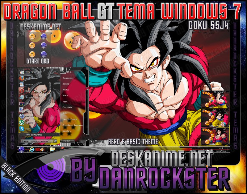 Goku SSJ4 Theme Windows 7 by Danrockster on DeviantArt Goku SSJ4 Theme Windows 7 by Danrockster on DeviantArt