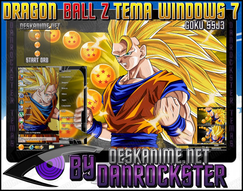 Goku SSJ3 Theme Windows 7 by Danrockster on DeviantArt Goku SSJ3 Theme Windows 7 by Danrockster on DeviantArt