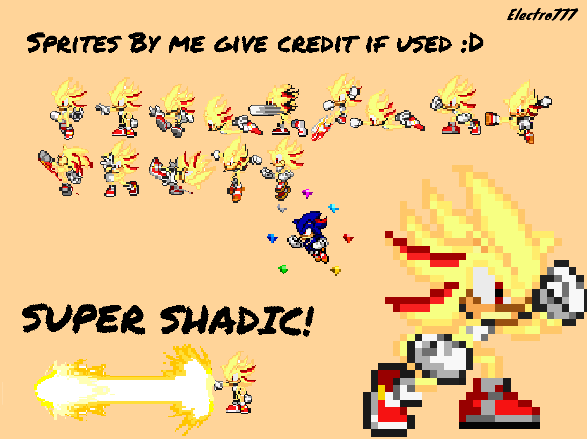 Super Shadic Sprite Sheet (REUPLOADED) by ElectroTH on DeviantArt