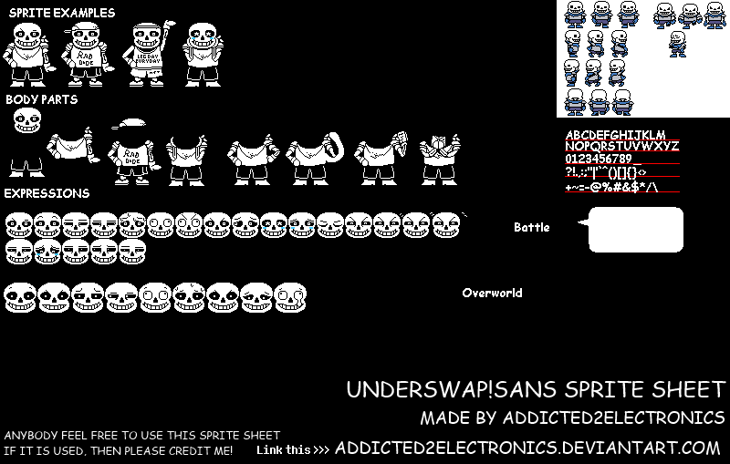 Underswap Sans sprite sheet