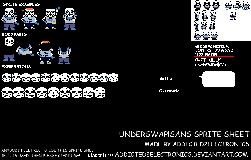 Colored US!Sans Sprite Sheet