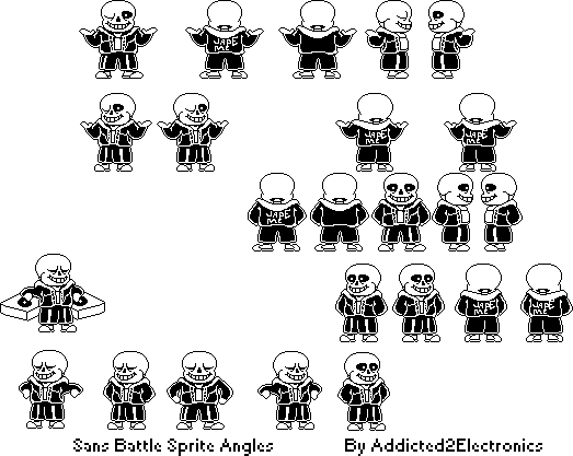 Made a Sans sprite that uses his battle sprite proportions