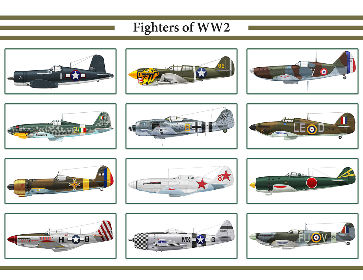 Fighters of WW2 Calendar by Claveworks on DeviantArt