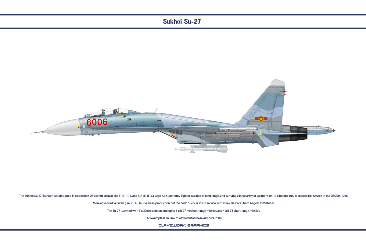Su-27SK Flanker-B VPAF 370th Fighter Div, Red 6006, Phan Ranh AB, Vietnam