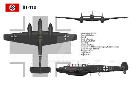 Bf-110C NJG4 3-View