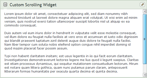 Scrolling Custom Box Widget